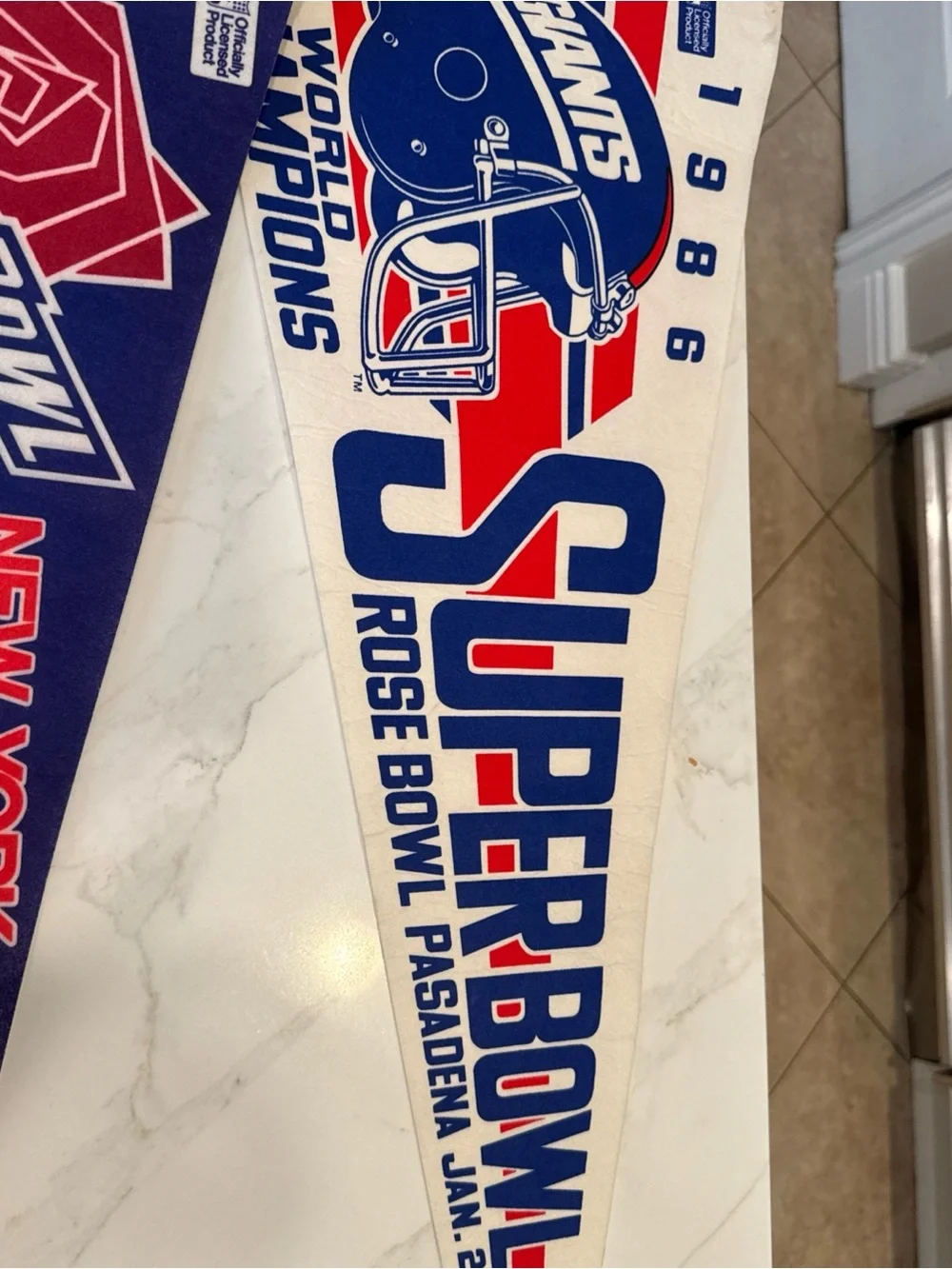 NFL New York Giants Vintage Super Bowl & NFC Champion Pennant Set  1987 Vintage